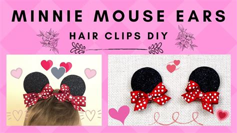 4 Pcs Mickey Mouse Ears Minnie Ears Clips Sequin Mouse Ears Hair