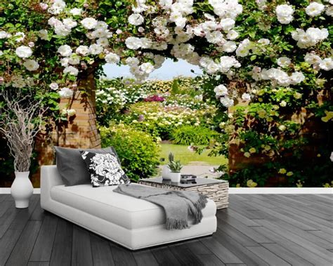 3d Wallpaper Custom Photo Non Woven Mural Wall Stickers Rose Garden