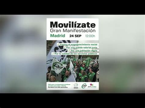 CSIF convoca una gran manifestación en Madrid el 24 de septiembre