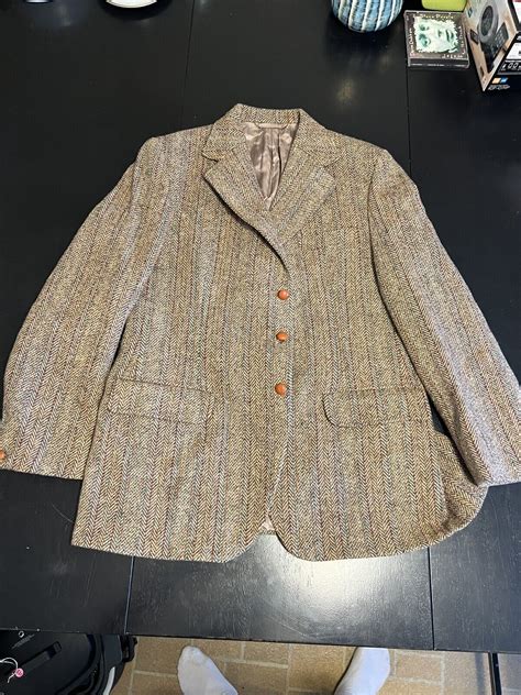 Dunn And Co Harris Tweed Jacket Mens Multicolor Wool Bl Gem