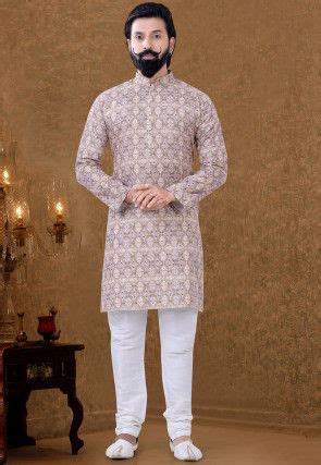 Buy Digital Printed Cotton Kurta Set In Pink Online Muy Utsav