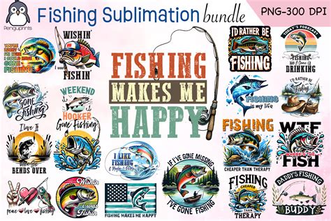 Fishing Sublimation Bundle Graphic By Penguprints · Creative Fabrica