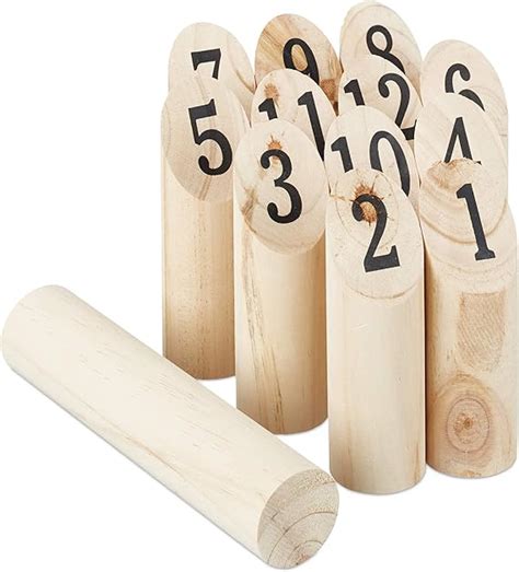 Relaxdays Kubb Jeu De Lancer Viking Scandinave En Bois Naturel