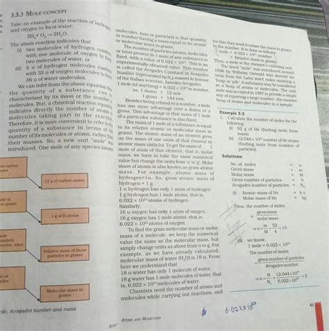 3.5.3 MOLE CONCEPT with 32u of oxygen molecules to Number (represented Co..