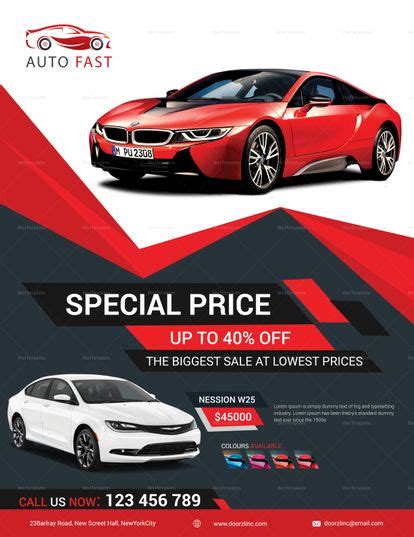 Elegant Car Sales Flyer Design Template In Word Psd Publisher Flyer Template Flyer Design