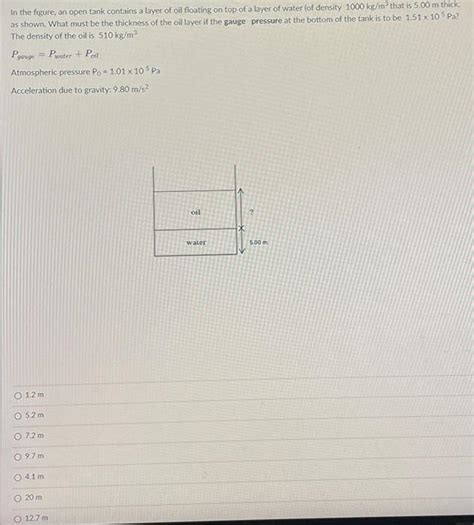 Solved In The Figure An Open Tank Contains A Layer Of Oil Chegg