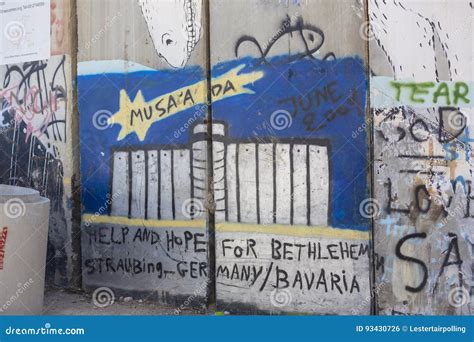 Detail of Graffiti on the Separation Barrier between Palestine and ...