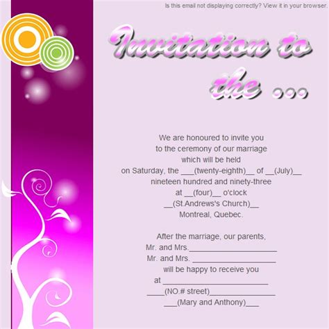 Invitation to the … | Free HTML E-Mail Templates