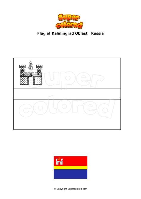 Coloring page Flag of Kaliningrad Oblast Russia - Supercolored.com