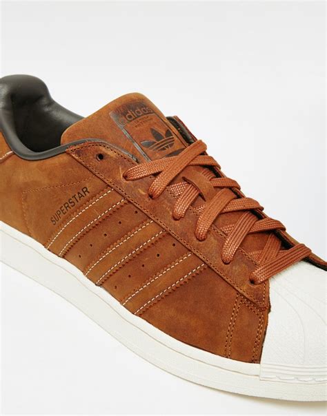 Lyst - Adidas Originals Superstar Waxed Leather Trainers S79471 in Brown for Men