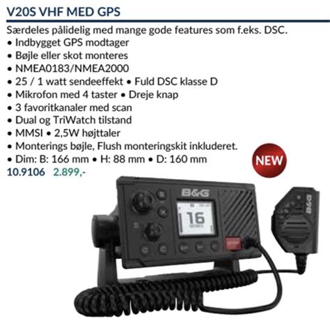 B G V20S VHF Med GPS