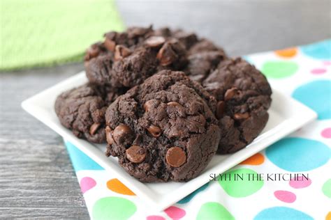 Double Chocolate Chip Cookies Slyh In The Kitchen