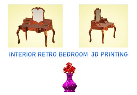 3D STL Files Models Interior Decor Retro Bedroom for 3D Printing Resin ...