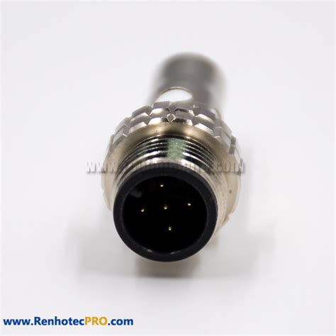 M12 5 Pin Male Connector Molded Cable A Code Straight Shield For Cable