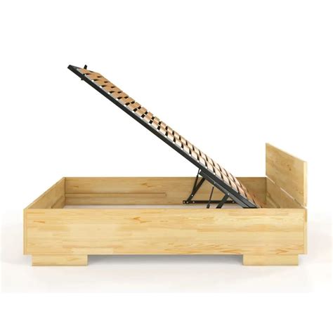 Lit Coffre Bois Pin Massif Design 140x200 160x200 180x200 Noko Choix