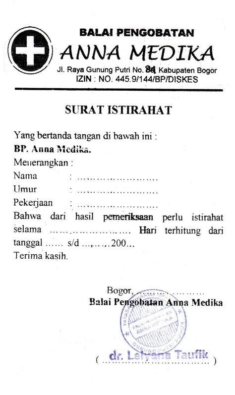 Surat Dokter Kosong Pdf Perumperindo Co Id