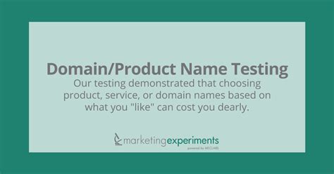 domainproduct  testing marketingexperiments