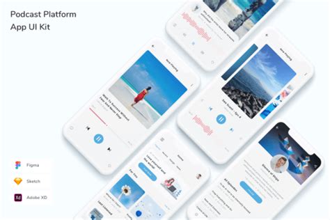 Podcast Platform App UI Kit Graphic By Betush Creative Fabrica