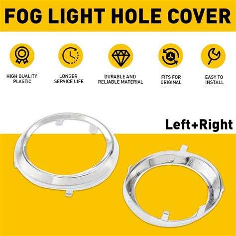 Pair Fog Light Lamp Bezel Cover For Toyota Sienna Se Chrome