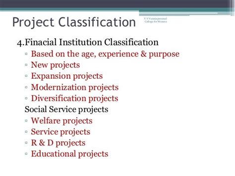 Project Identification And Classification