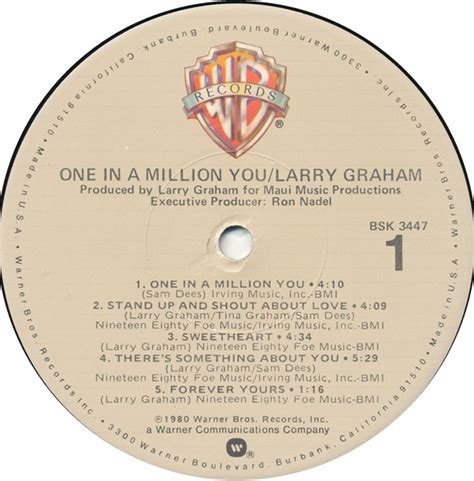 Larry Graham - One In A Million You - Used Vinyl - High-Fidelity Vinyl ...