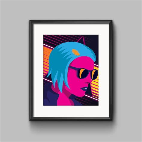 Outrun Girl Art Print Synthwave Vaporwave Outrun 80s Etsy