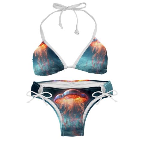 Jellyfish Swim Wear Bikini Set With Detachable Sponge Adjustable