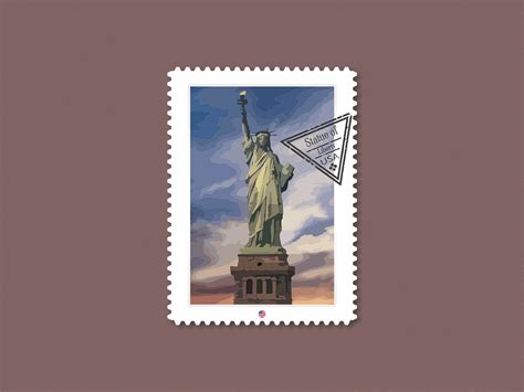 Statue Of Liberty Stamp By Majid Fard On Dribbble