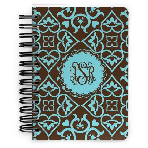 Custom Floral Spiral Notebook 5x7 W Monogram Youcustomizeit