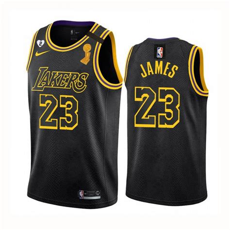 Camiseta LeBron James #23 Los Angeles Lakers 2020 Negro Champion ⋆ ...