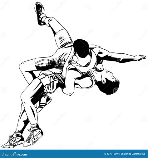 Greco-Roman Wrestling Cartoon Vector | CartoonDealer.com #43771609