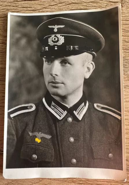 Pk Portrait Foto Wehrmacht Wh Heer Uffz Feldbluse Schirmm Tze Aus