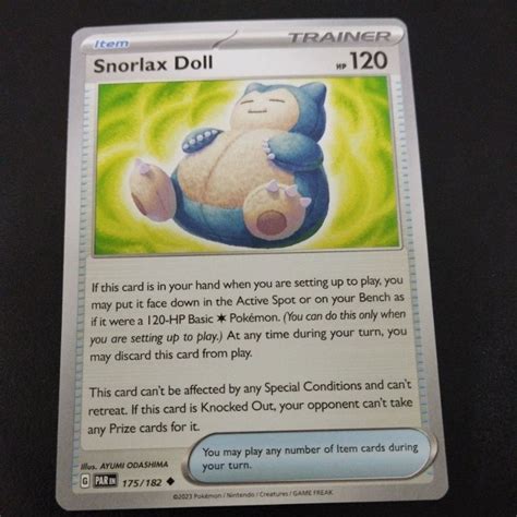 Original Pokémon TCG Snorlax Doll 175 182 Uncommon Paradox Rift