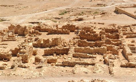 Ruins Of Ancient Masada Fortress In Desert Stock Photo By ©slavapolo