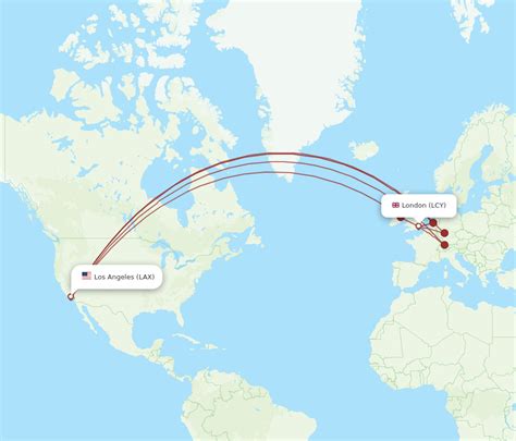 All Flight Routes From London To Los Angeles Lcy To Lax Flight Routes