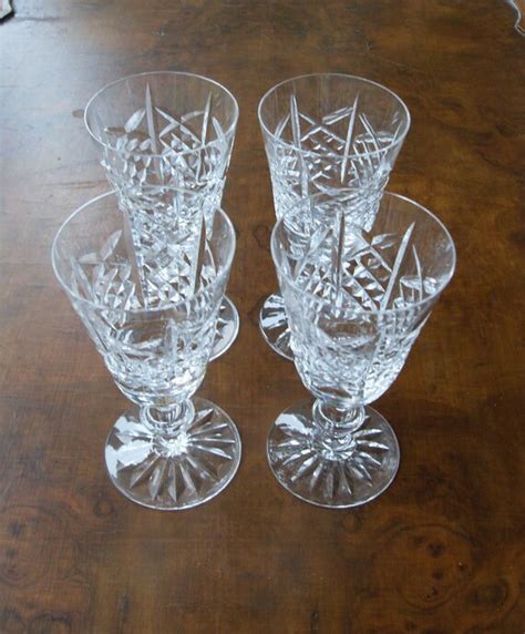 Vintage Edinburgh Crystal Sherry Glasses Four Highland Pattern Etsy