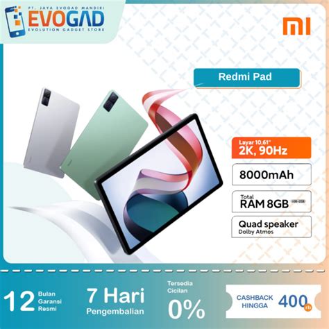 Xiaomi Redmi Pad Android Layar K Hz Mah Garansi Resmi