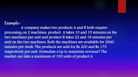 Linear Programming Meaning Example And Application In Business Ppt Free Download