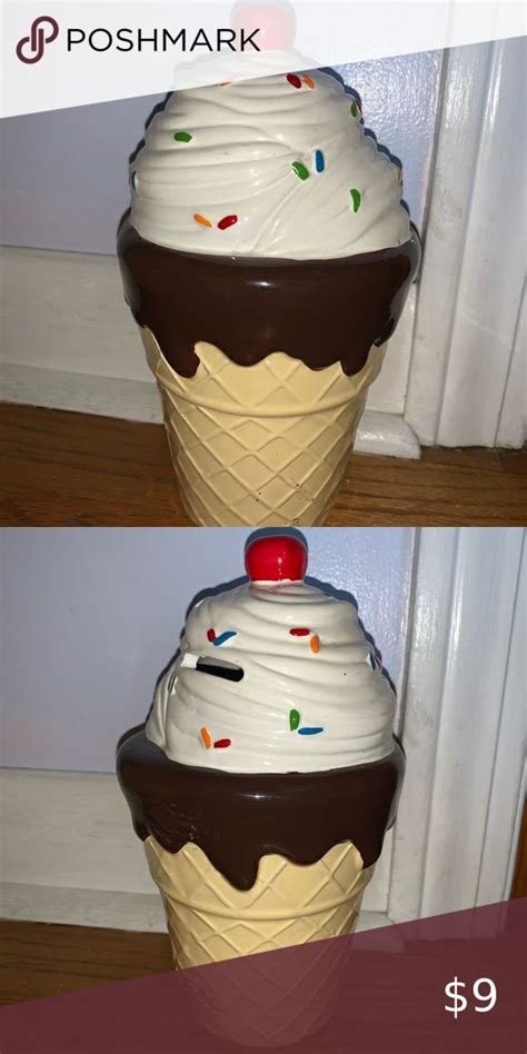 Ice Cream Coin Bank Coin Bank Sprinkles Vanilla Coins Ice Cream