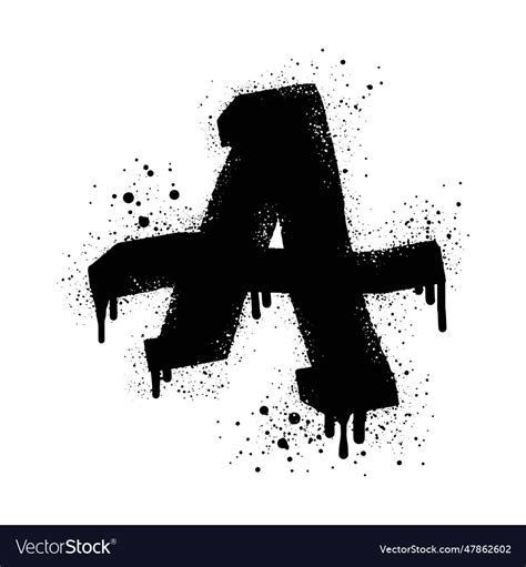 Graffiti Spray Font Alphabet Black On White Vector Image