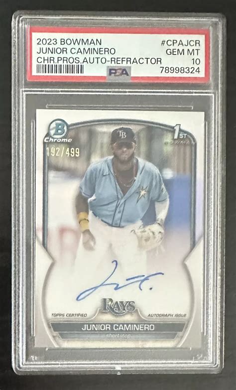 Junior Caminero Bowman Cpa Jcr Chrome Prospect Auto Refractor