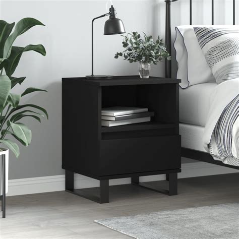 Table De Chevet Noir X X Cm Bois Ding Nierie Eur Picclick Fr