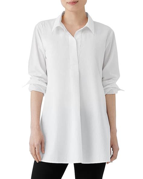 Eileen Fisher Cotton Popover Tunic Shirt Bloomingdales