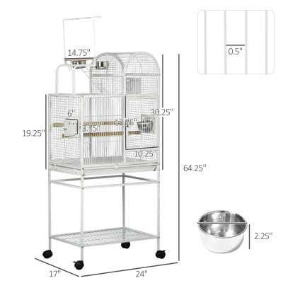 PawHut 64 Inch Bird Cage Cockatiel Cages For Medium Small Parrots