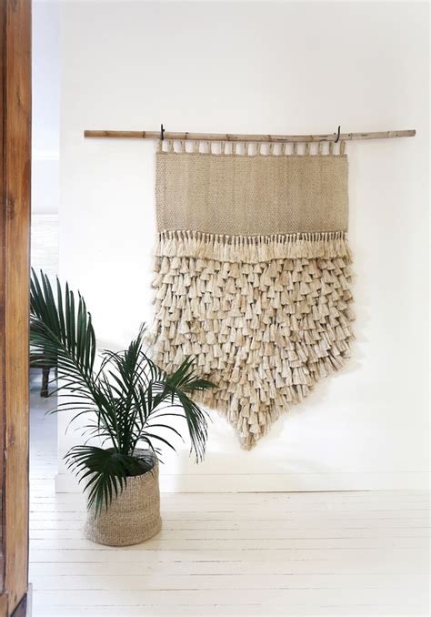 Jumbo Jute Wall Hanging Natural With Tassels Wall Hangings The