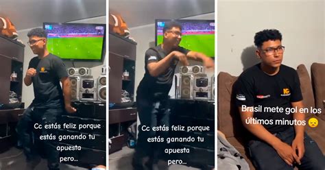 TikTok viral Joven celebra el empate de Brasil y Perú pero gol de