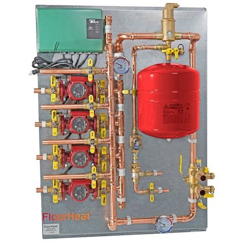 FloorHeat 4 Zone Radiant Heat Distribution Panel For Use With Glycol