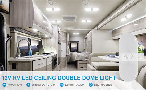 Amazon Rvzone V Rv Led Ceiling Double Dome Light Lm Color