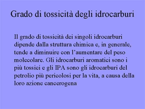 Inquinamento Da Parte Di Idrocarburi Prof Salvetore Andini