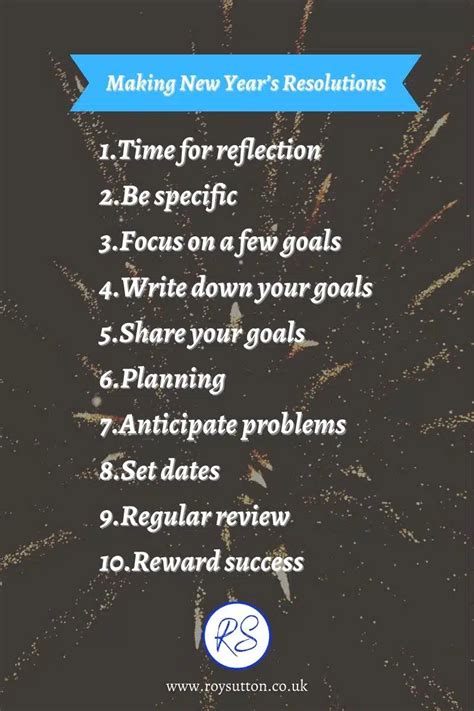 10 Steps For Making New Years Resolutions Roy Sutton